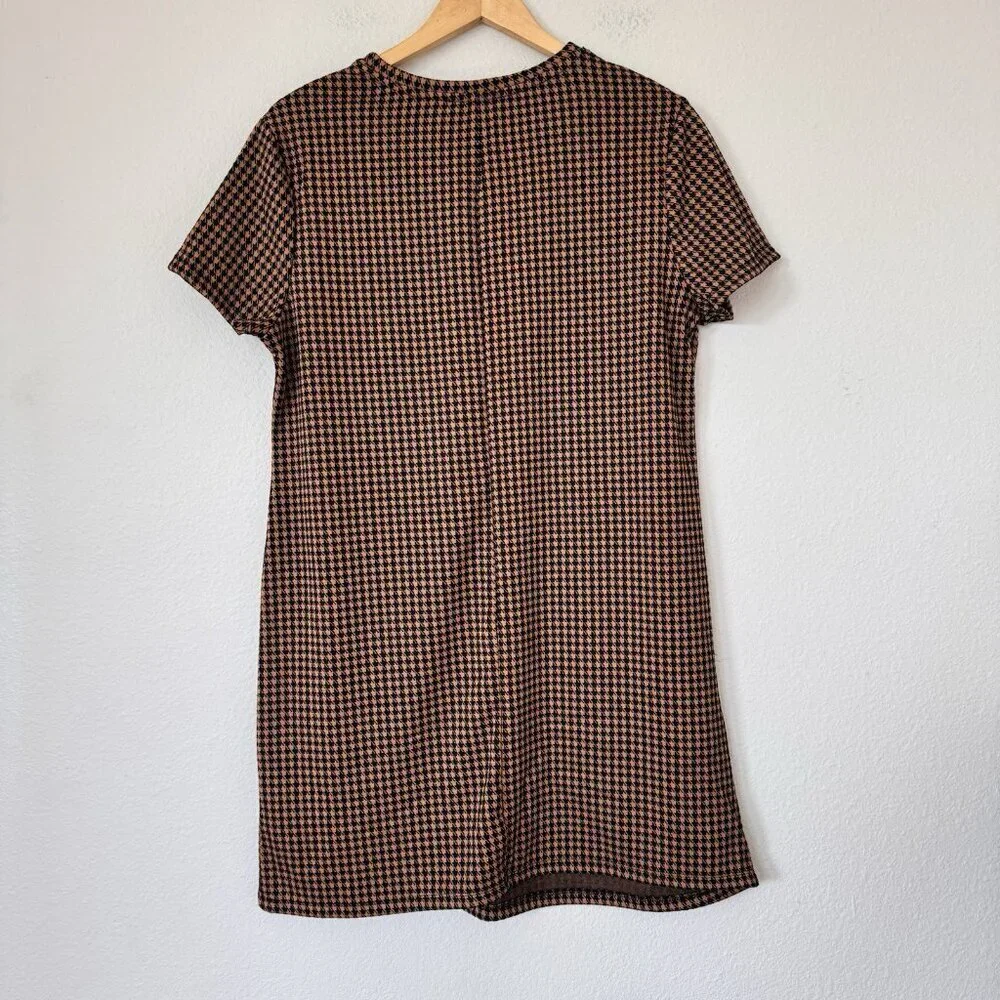 Brown Houndstooth Dress Womens Dress Size 10 Womens Dress Ladies Primark Brown - Picture 6 of 7